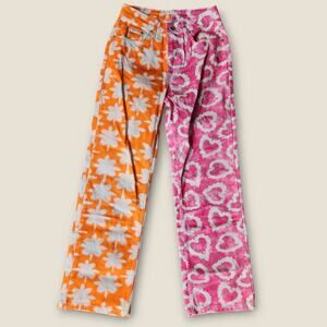 The Ragged Priest Jeans Two Toned Orange an Pink Hi-rise Straight Women's Sz 26"